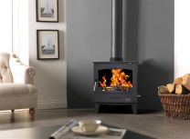 Hamco Oslo 5 Eco Design Panoramic Multi Fuel Stove + Log Store