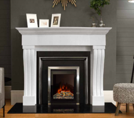 The Winchester Polished Polar White Marble Fireplace Surround | Flame ...