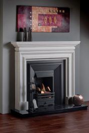 Traditional Bolection White Carrara Marble Fireplace | Flame Fireplaces ...